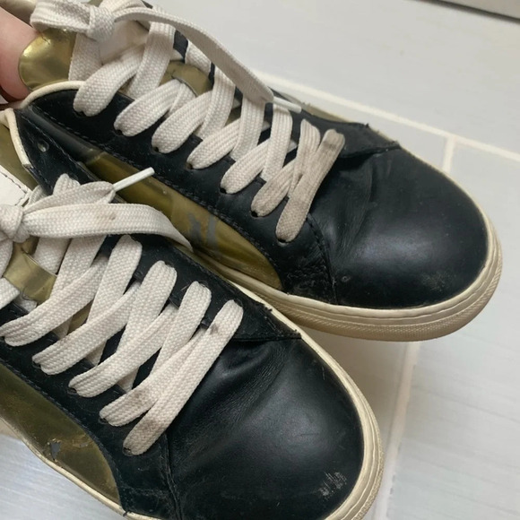 Tod's Silver  Gold Black Metallic Patent Leather Sneaker 39.5 - Picture 9 of 11